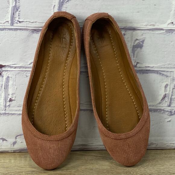 Frye Carson Rosewood Ballet Flats Women's Size 6 Pink Suede Slip On Shoes - Picture 6 of 8